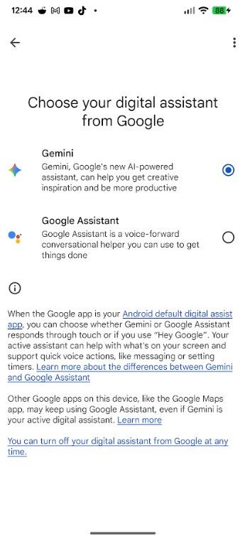 Screenshot shows how to change the digital assistant on your Pixel.