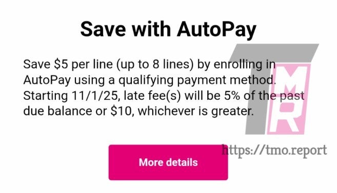 Image shows internal T-Mobile document about the hike of the carrer&amp;#039;s late fees.