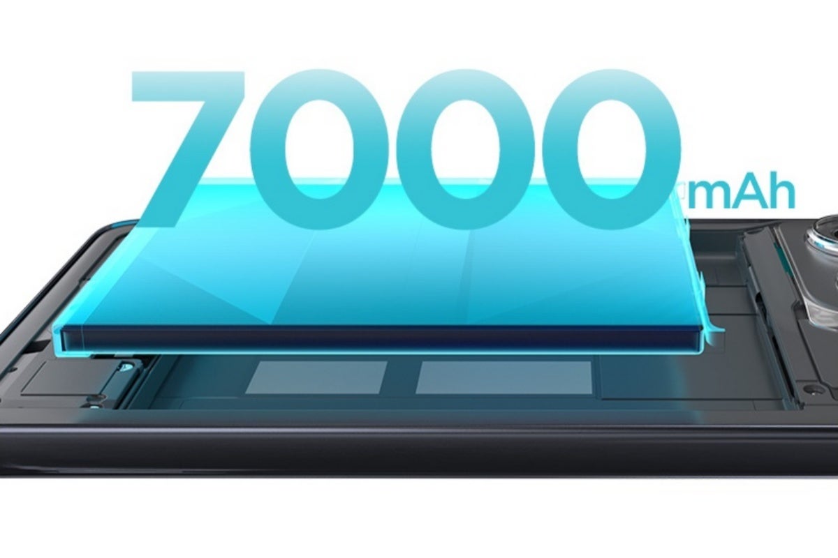 Official Moto G100 promo image highlighting battery size
