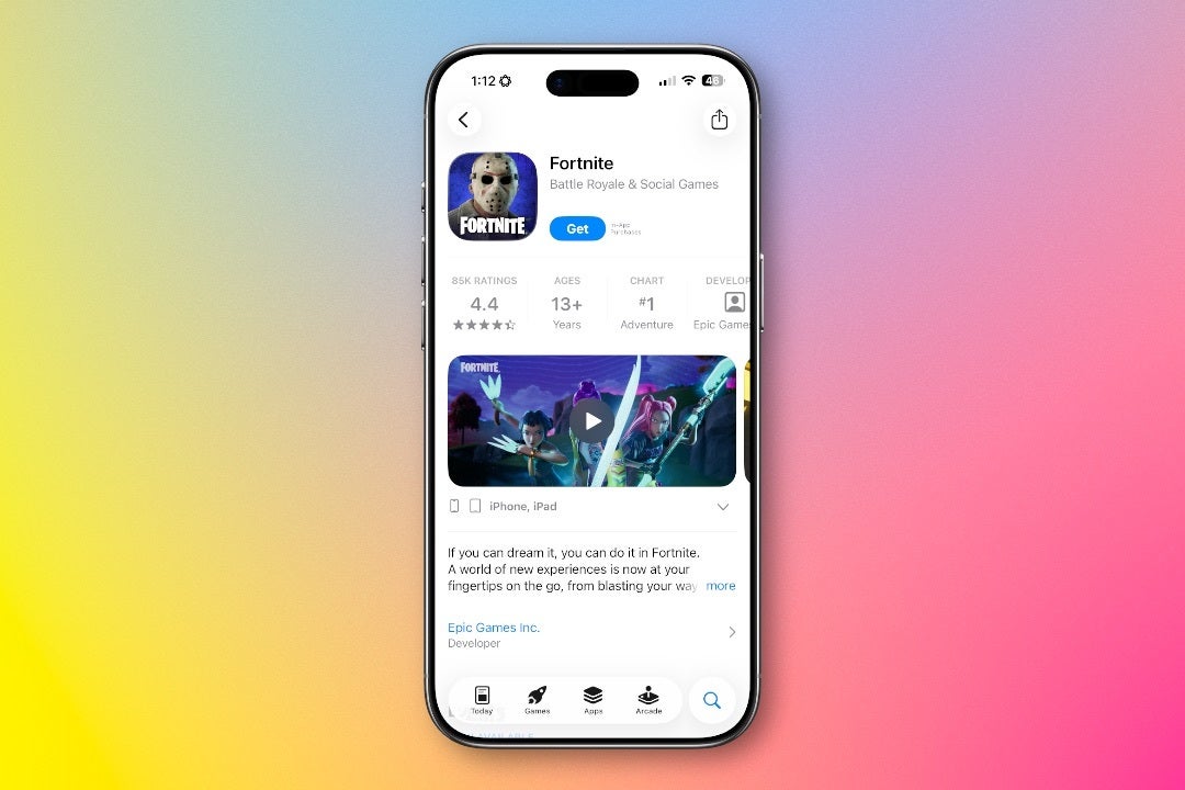 Screenshot of Fortnite listed on the App Store