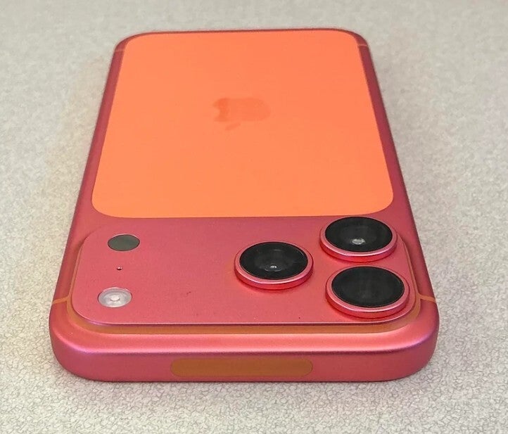 iPhone 17 Pro changing colors from Orange to Rose Gold.