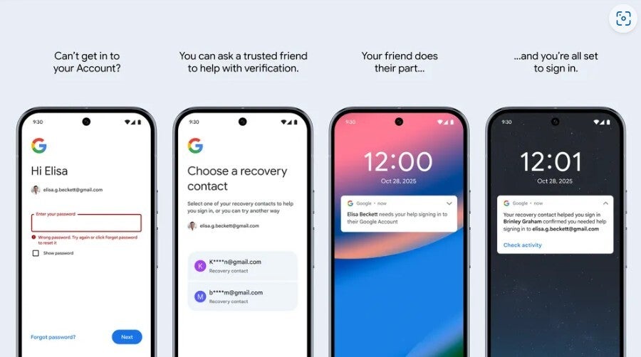 Use Recovery contacts to access Google apps you&#039;ve been locked out of. | Image credit-Google - Google introduces new ways to sign in to Gmail if you&#039;ve lost access to your email