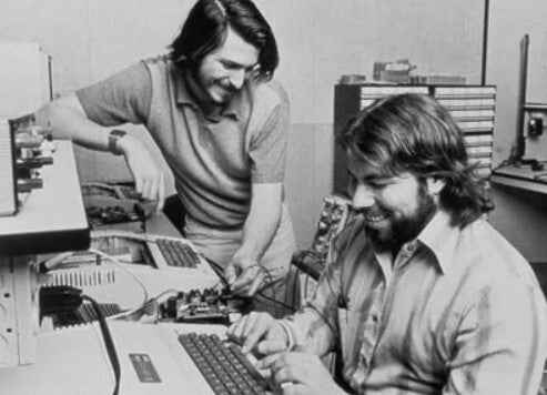 Steve Jobs and Steve Wozniak talks during the early days of Apple.