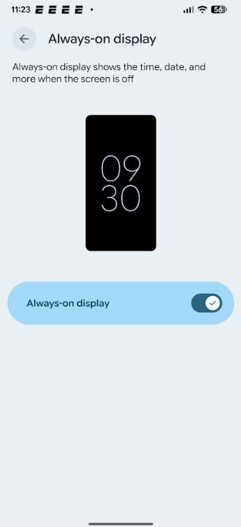 Screenshot of the Pixel Always-on display.