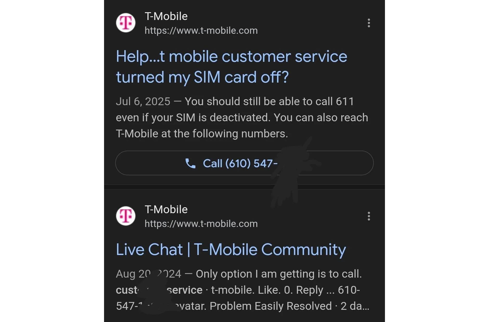 t-mobile wrong support number