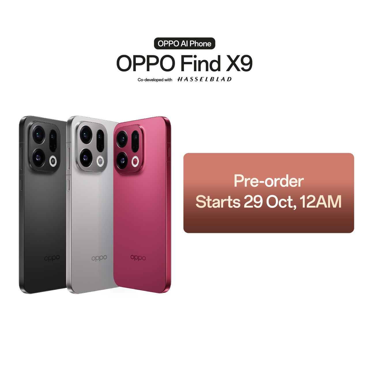 A promo poster of several Oppo phones.