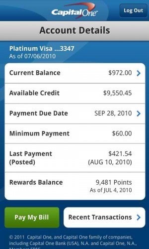 Capital One releases Android app