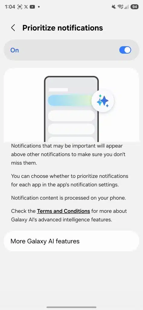 The feature&#039;s description on One UI 8.5. | Image credit – SammyGuru - Samsung may fix your messy notifications with another Apple-inspired One UI 8.5 feature