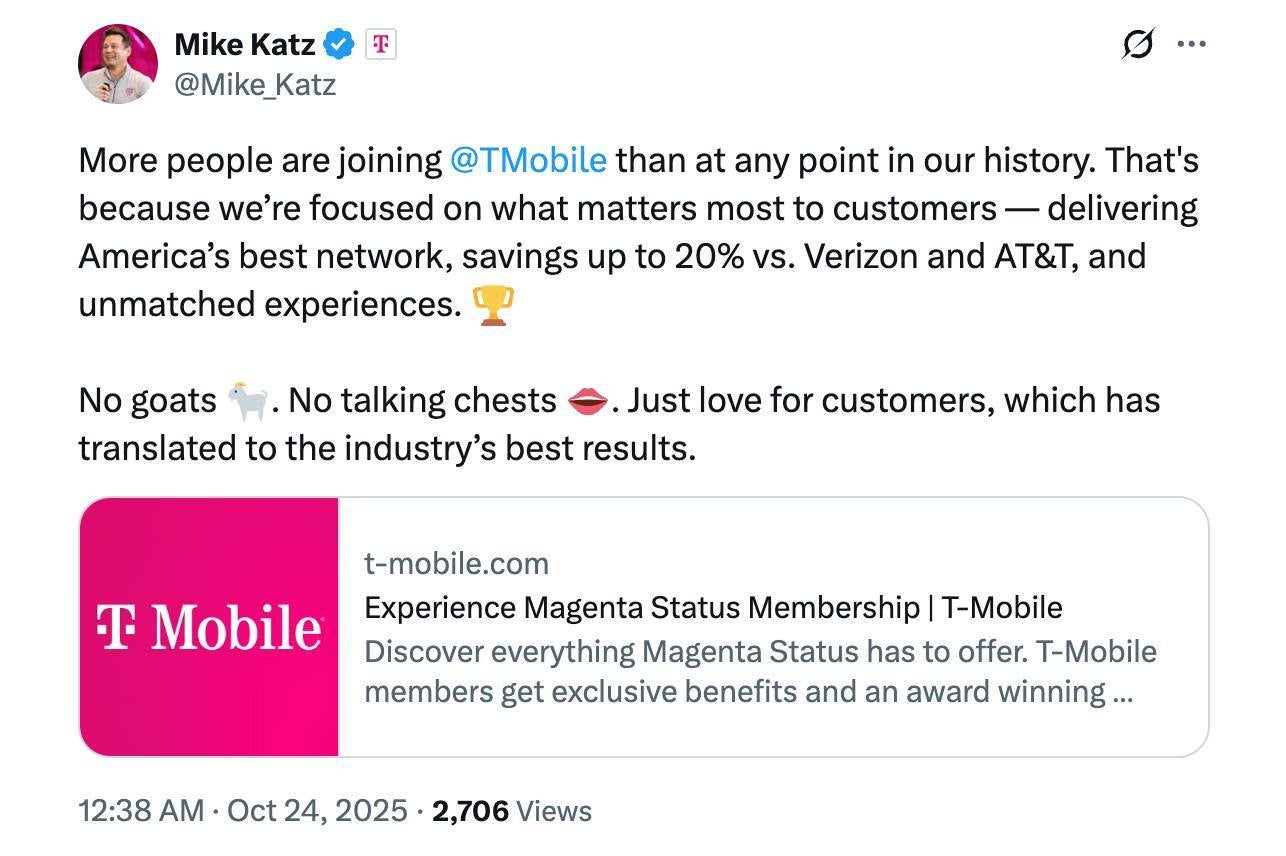 t-mobile at&T verizon q3
