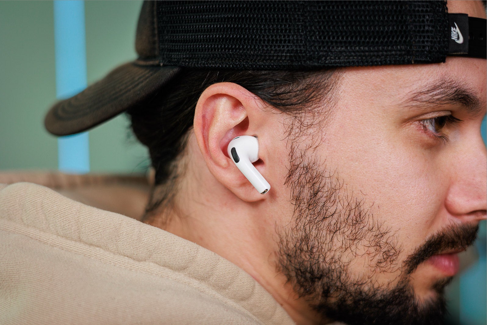 Image of person wearing the AirPods Pro 3