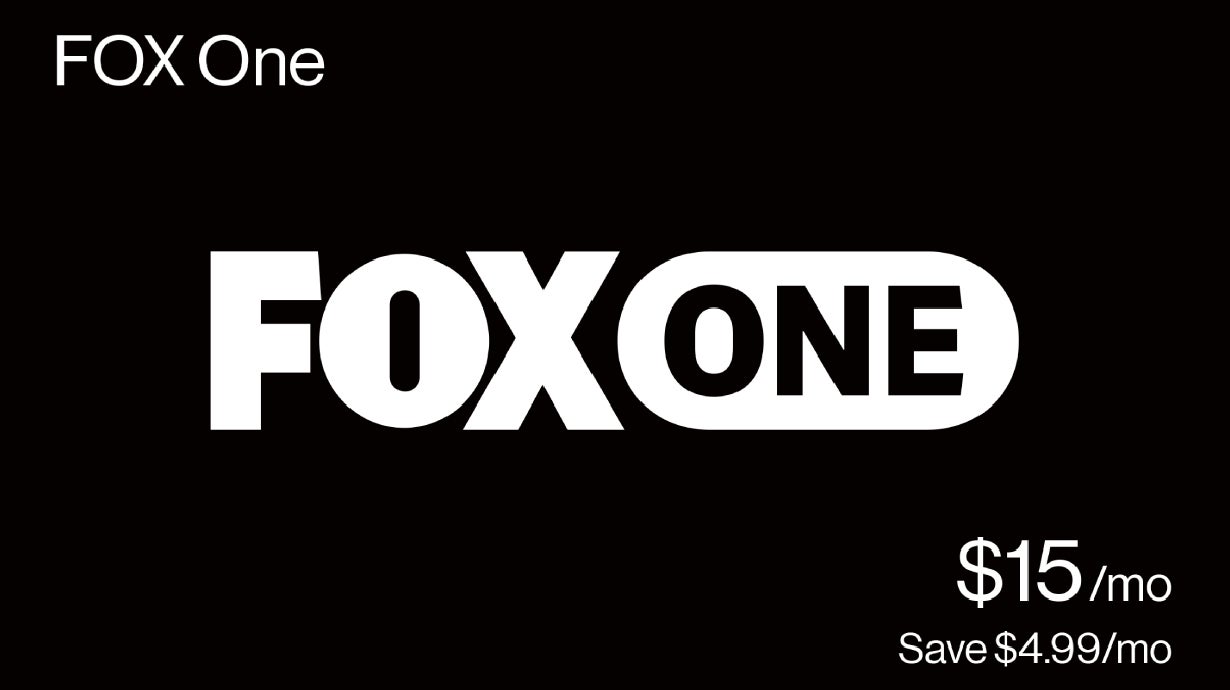 Fox One logo displayed on a black background. 