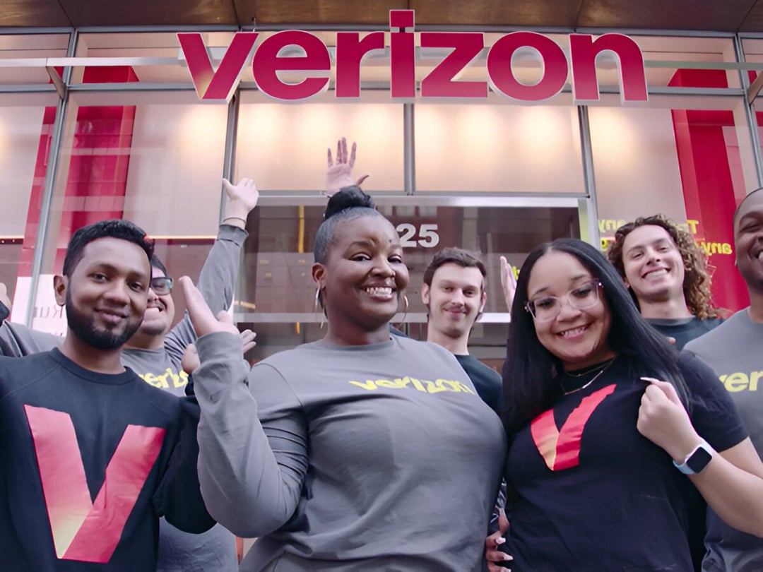 Verizon employees in a group photo
