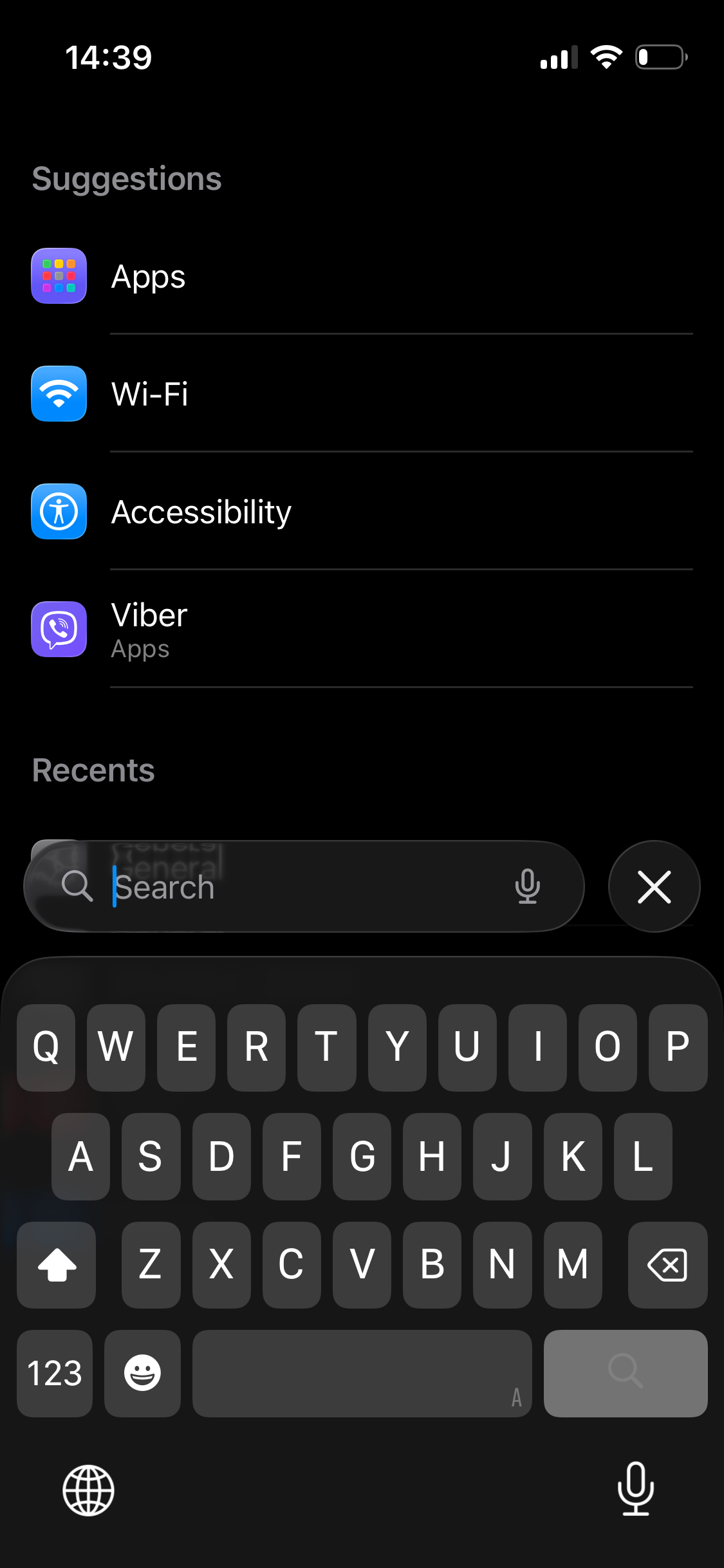 A screenshot of an iPhone Settings app in dark mode. 