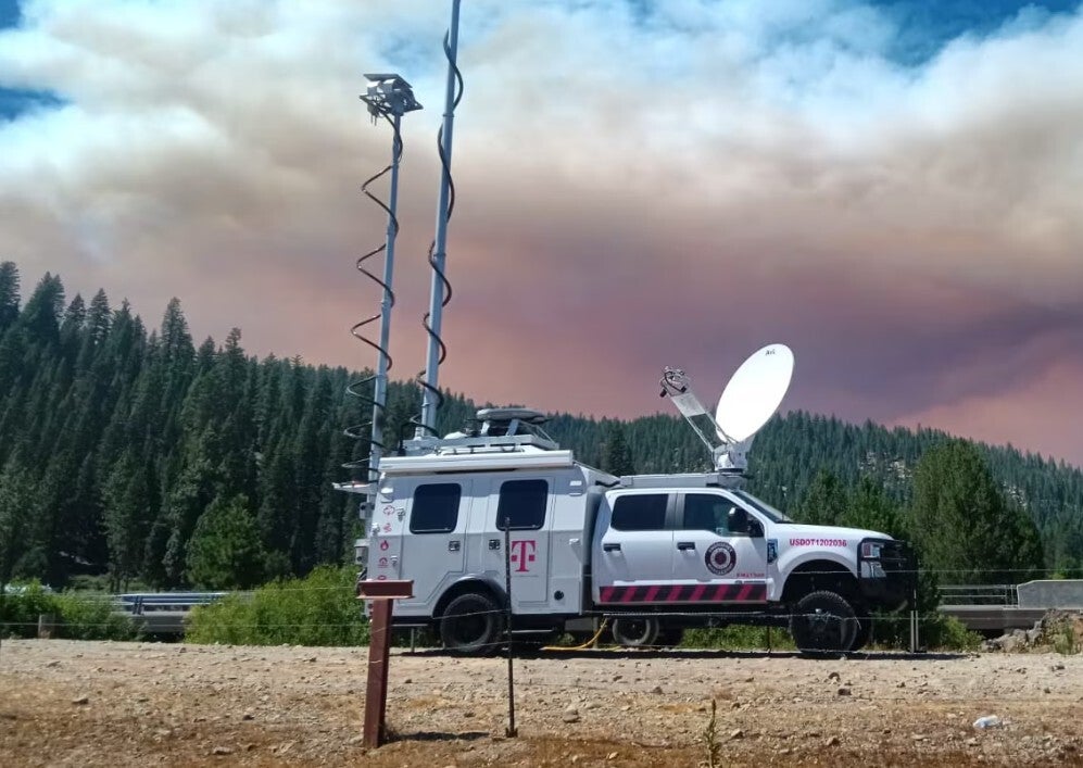 T-Mobile emergency response truck is pictured.