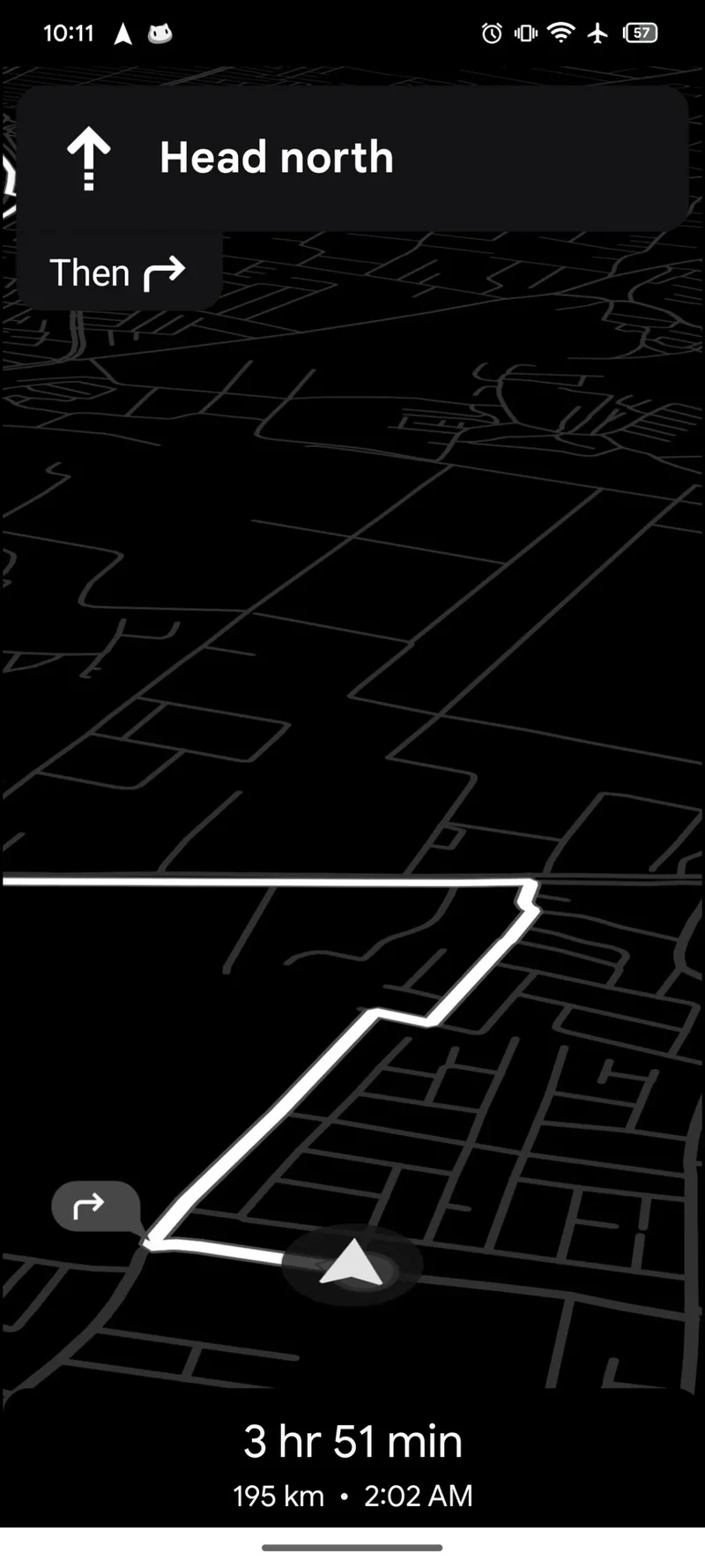 Screenshots from "Min Mode" with Google Maps