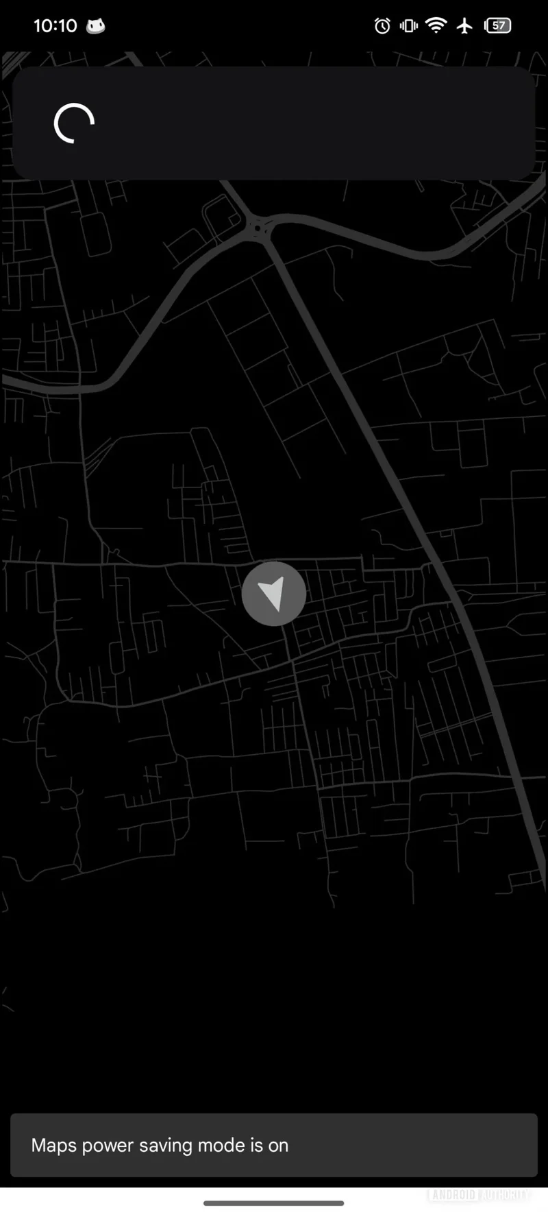 Screenshots from "Min Mode" with Google Maps