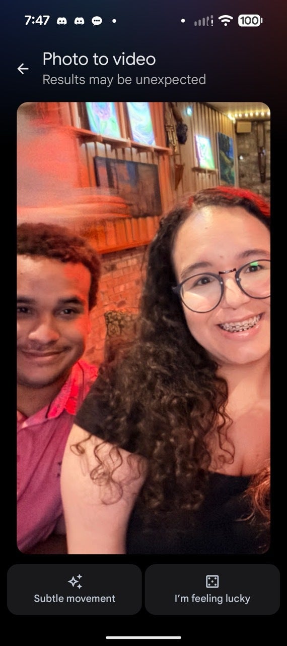 Screenshot with example of the Google Photos video templates tool