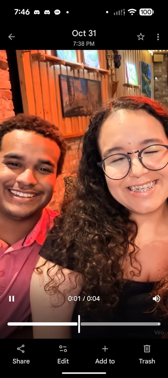 Screenshot with example of the Google Photos video templates tool