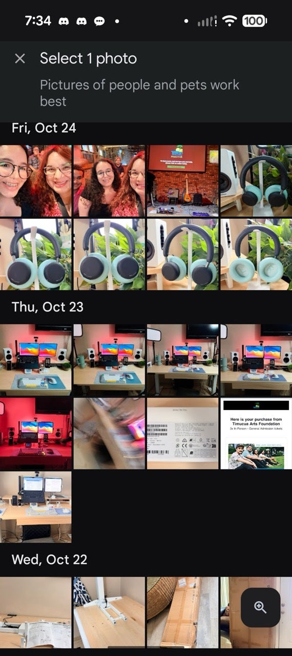 Screenshot with example of the Google Photos video templates tool