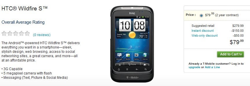 HTC Wildfire S is now up for grabs; brings cute form factor to T-Mobile