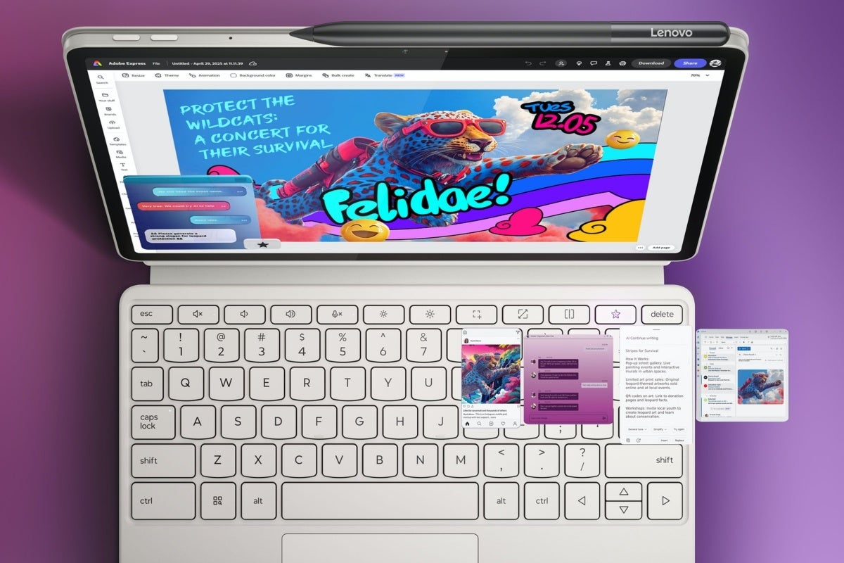 Lenovo Yoga Tab with keyboard and pen