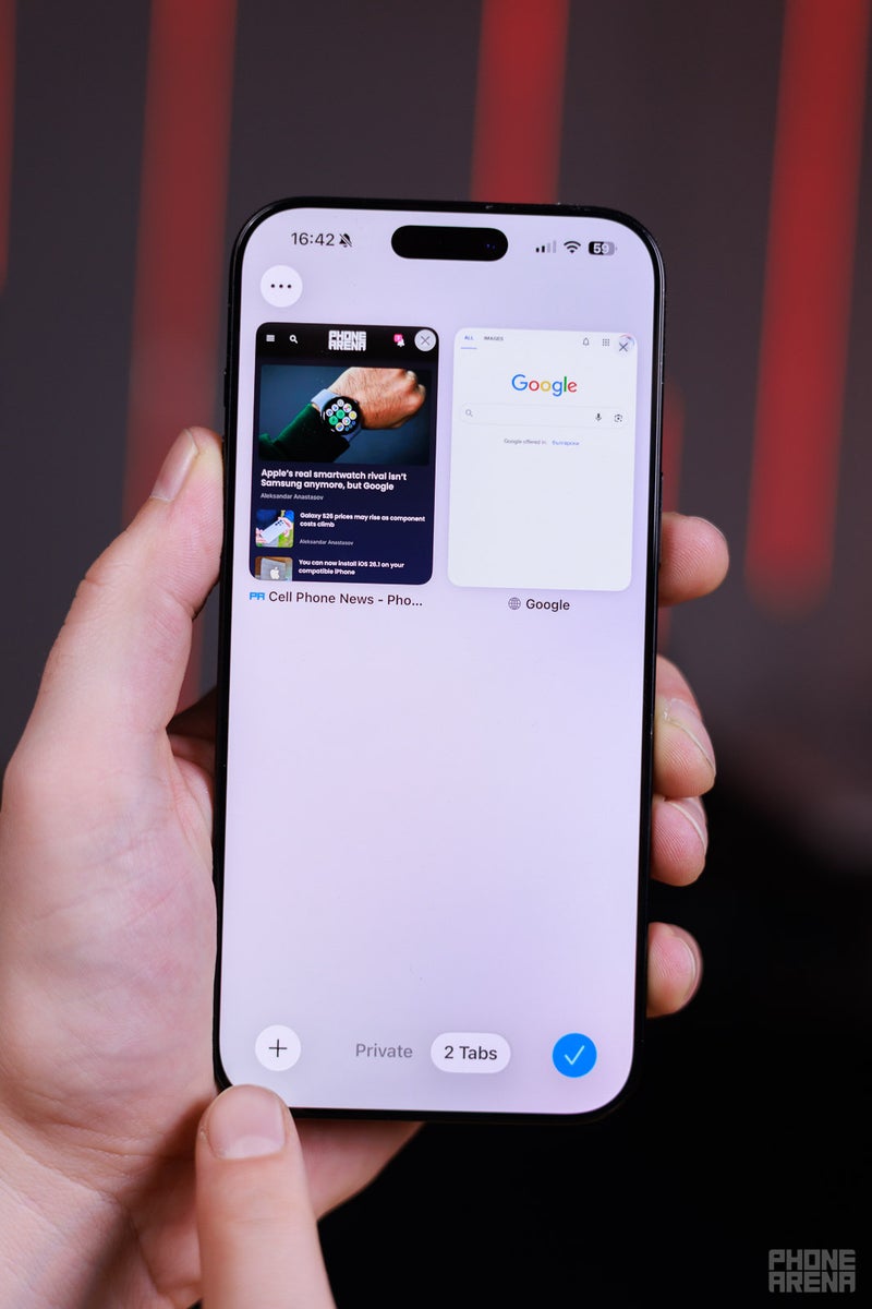 Left side for New Tab (Image credit - PhoneArena)