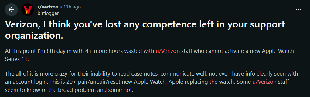 A screenshot from Reddit forums.