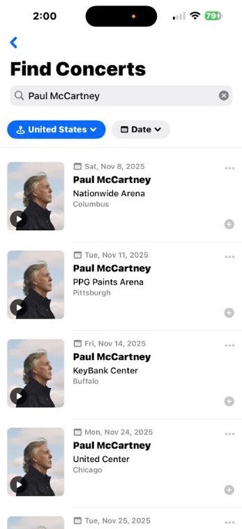 You can buy concert tickets from Shazam. | Image creditr-PhoneArena - One of the App Store's oldest apps gets a dose of Liquid Glass