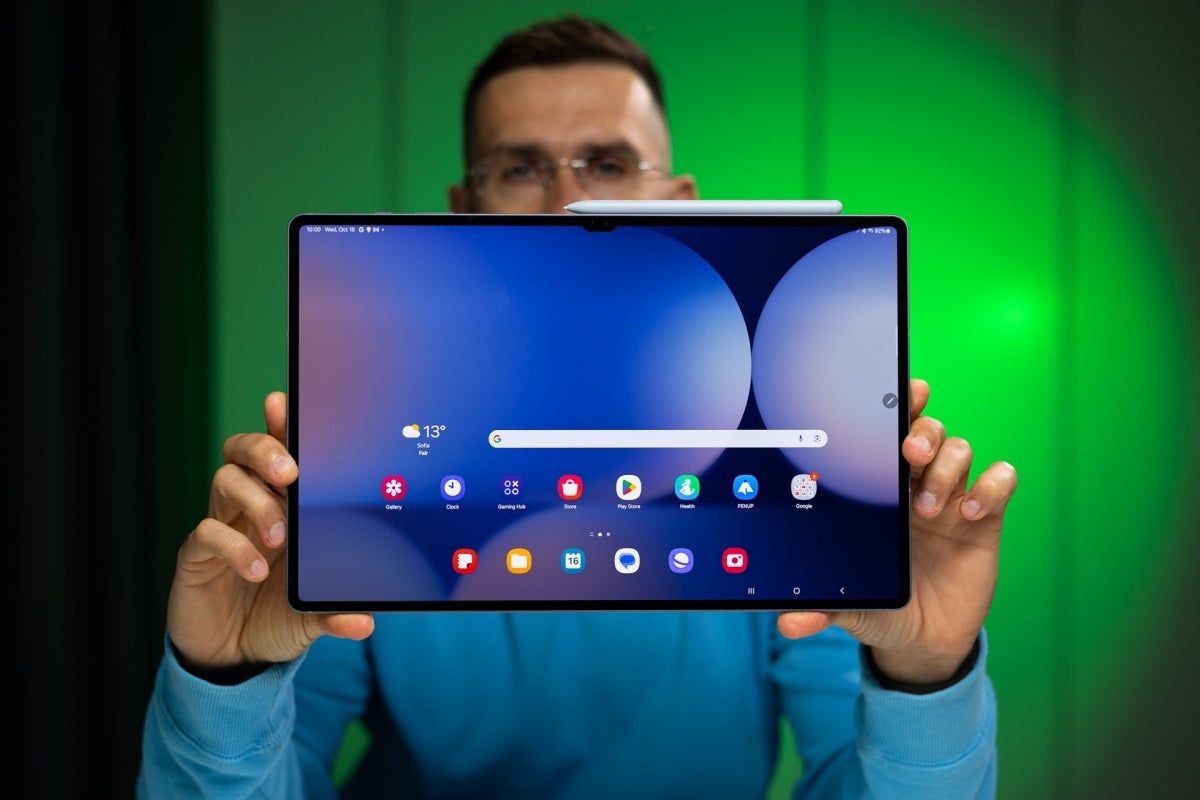 Yes, the Tab S10 Ultra is that big. | Image Credit -- PhoneArena - Best Buy is slashing an astounding $375 off Samsung&#039;s Galaxy Tab S10 Ultra for a limited time