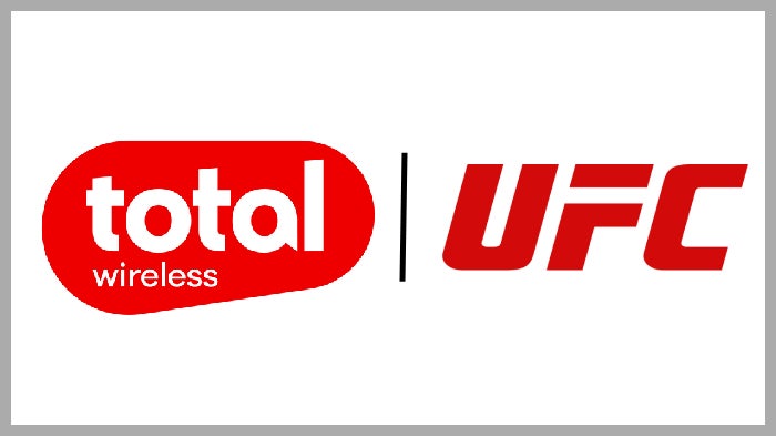 Total and UFC logos on a white drop.