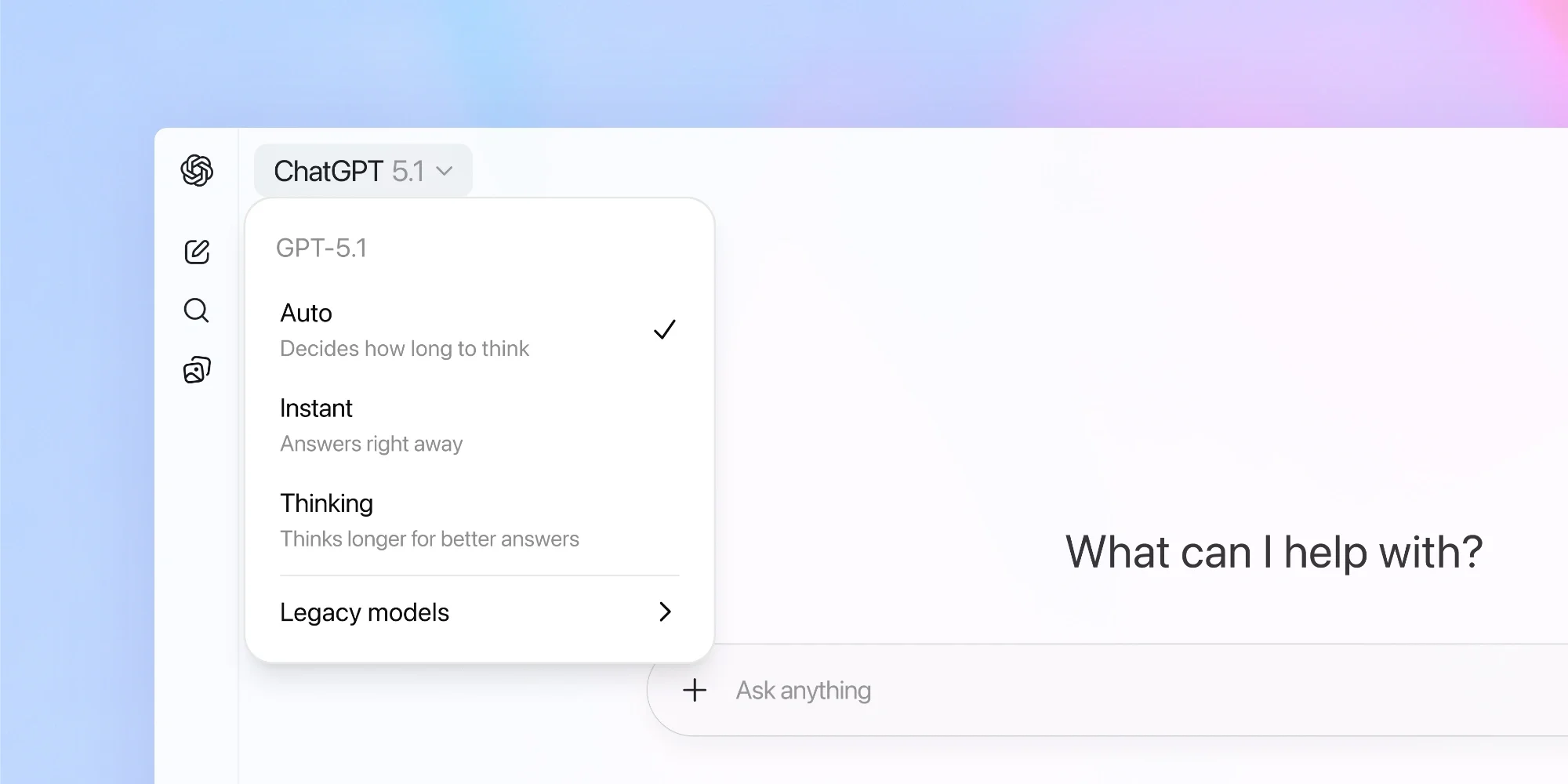 You will be able to access the older GPT-5 models from the legacy menu for three months. | Image credit – OpenAI - OpenAI has learned from its mistakes for the launch of its new big ChatGPT update