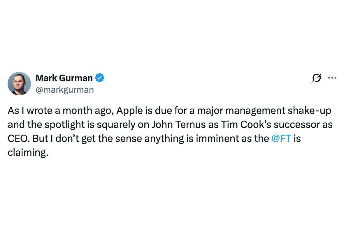 John Ternus replacing apple ceo tim cook early 2026