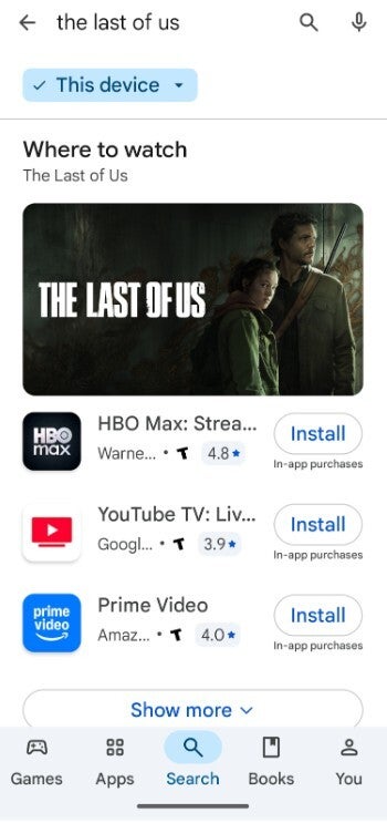 Example of a new Where to watch card coming to the Google Play Store. | Image credit-Google - If you stream video content often, you&#039;ll love this new Play Store feature