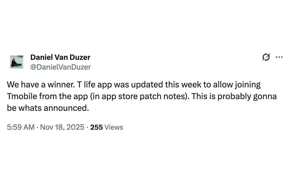 T-Life&#039;s update notes show it will directly let new customers join. - New T-Mobile CEO has everyone on the edge of their seats with new teaser [UPDATED]