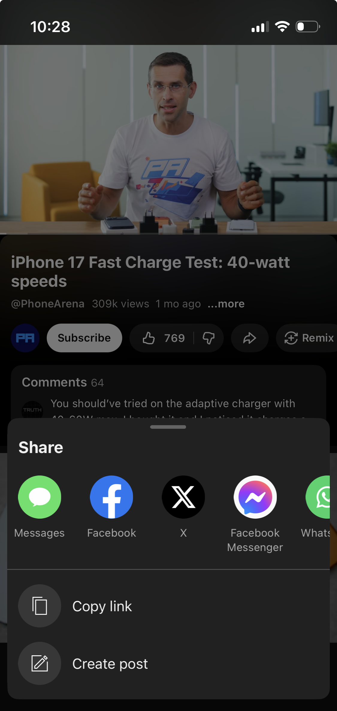 A screenshot of a video on YouTube. 