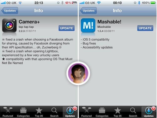 The Mashable! and Camera+ apps have iOS 5 compatibility listed in their features - Apple already giving the green light to iOS 5 apps