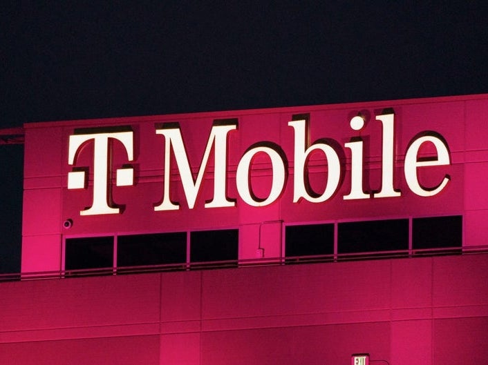 T-Mobile logo over a building
