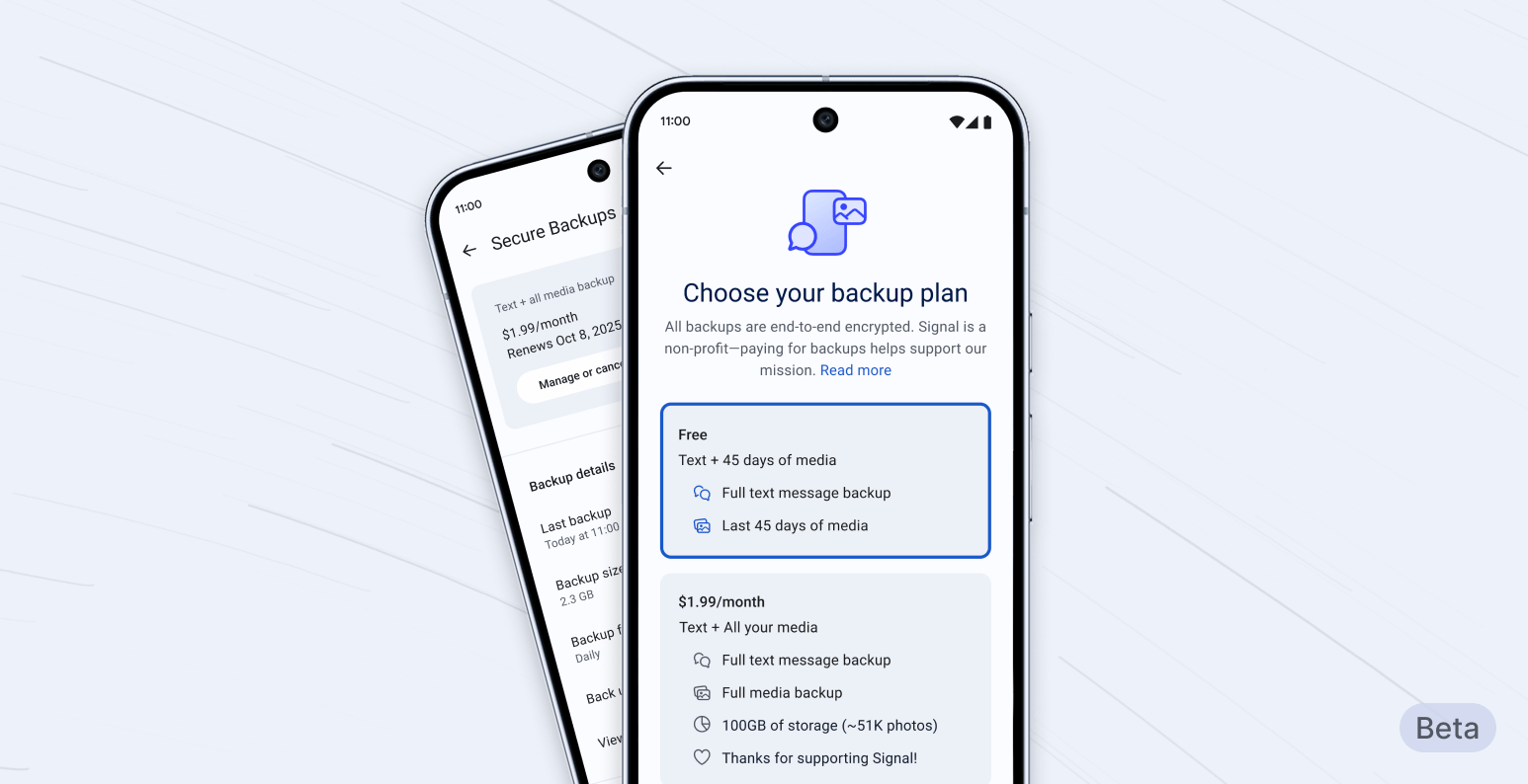 Signal&#039;s chat backup feature is now available on iOS. | Image credit – Signal - This private chat app is extending one of its most requested features to iOS