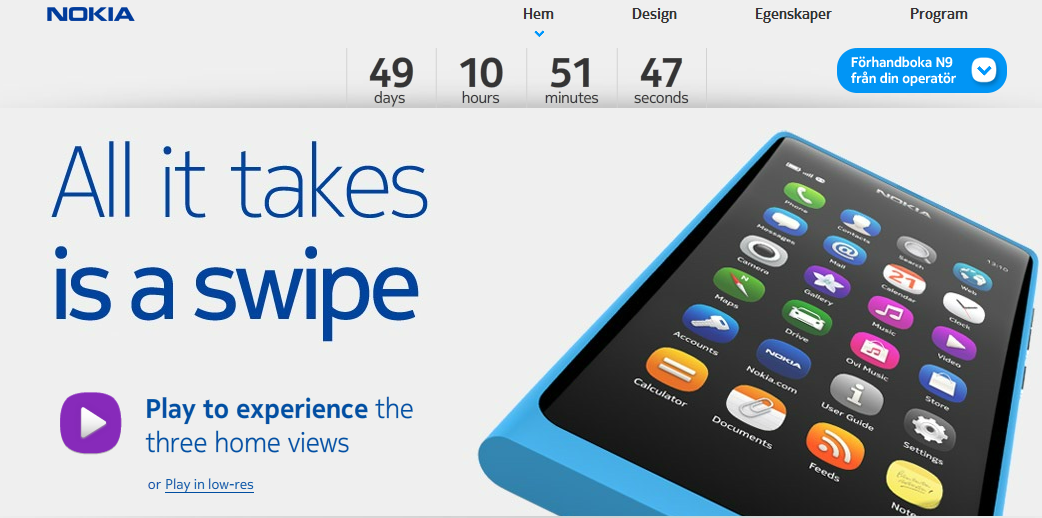 This countdown timer tells us to expect the Nokia N9 to launch on September 23rd - Nokia N9 countdown suggests September 23rd launch