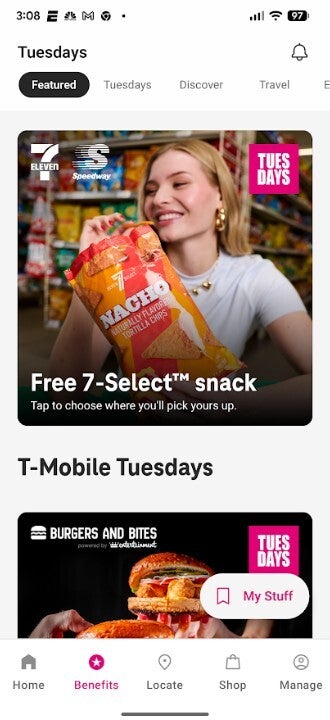 T-Mobile Tuesdays rewards can be redeemed from the T-Life app. | Image credit-PhoneArena - As its lead over rival networks has disappeared, Verizon customers will leave for T-Mobile&#039;s perks
