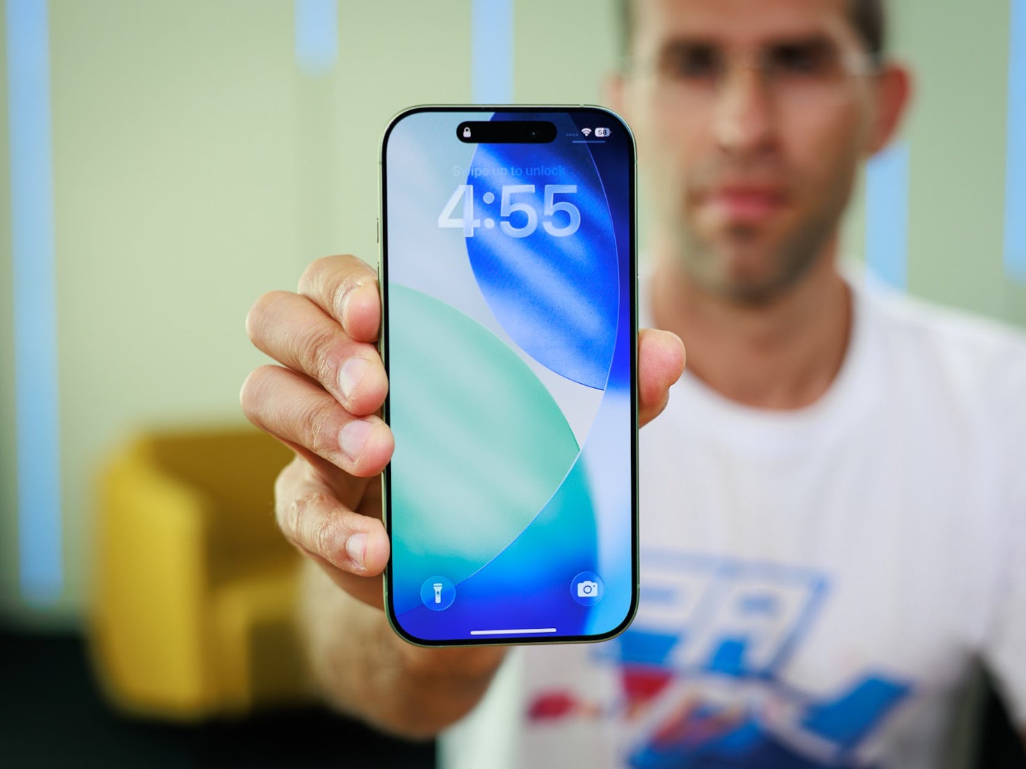 Holding up the iPhone 17