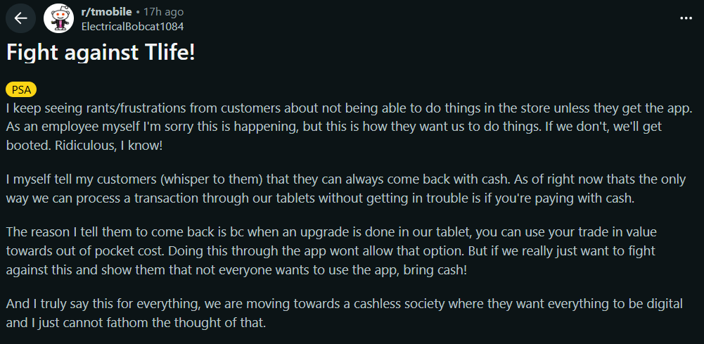 Social media forum screenshot.