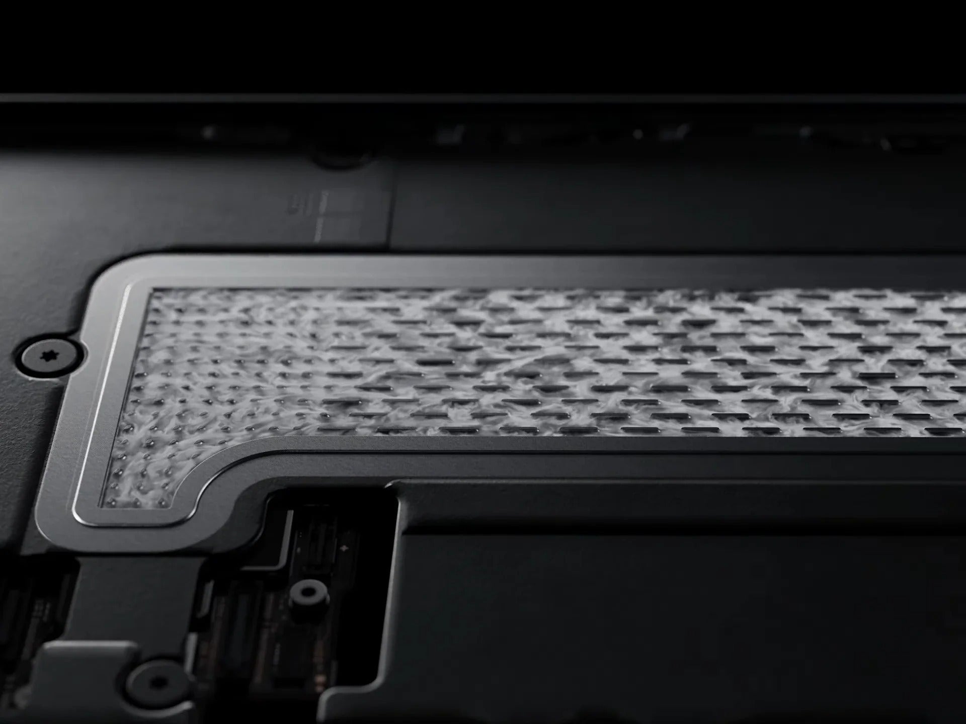 Close-up of the iPhone 18 Pro&amp;#039;s vapor chamber cooling system inside the device.