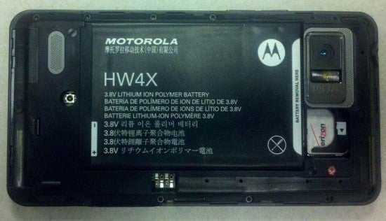The uncovered back of the Motorola DROID Bionic - More pictures of the Motorola DROID Bionic