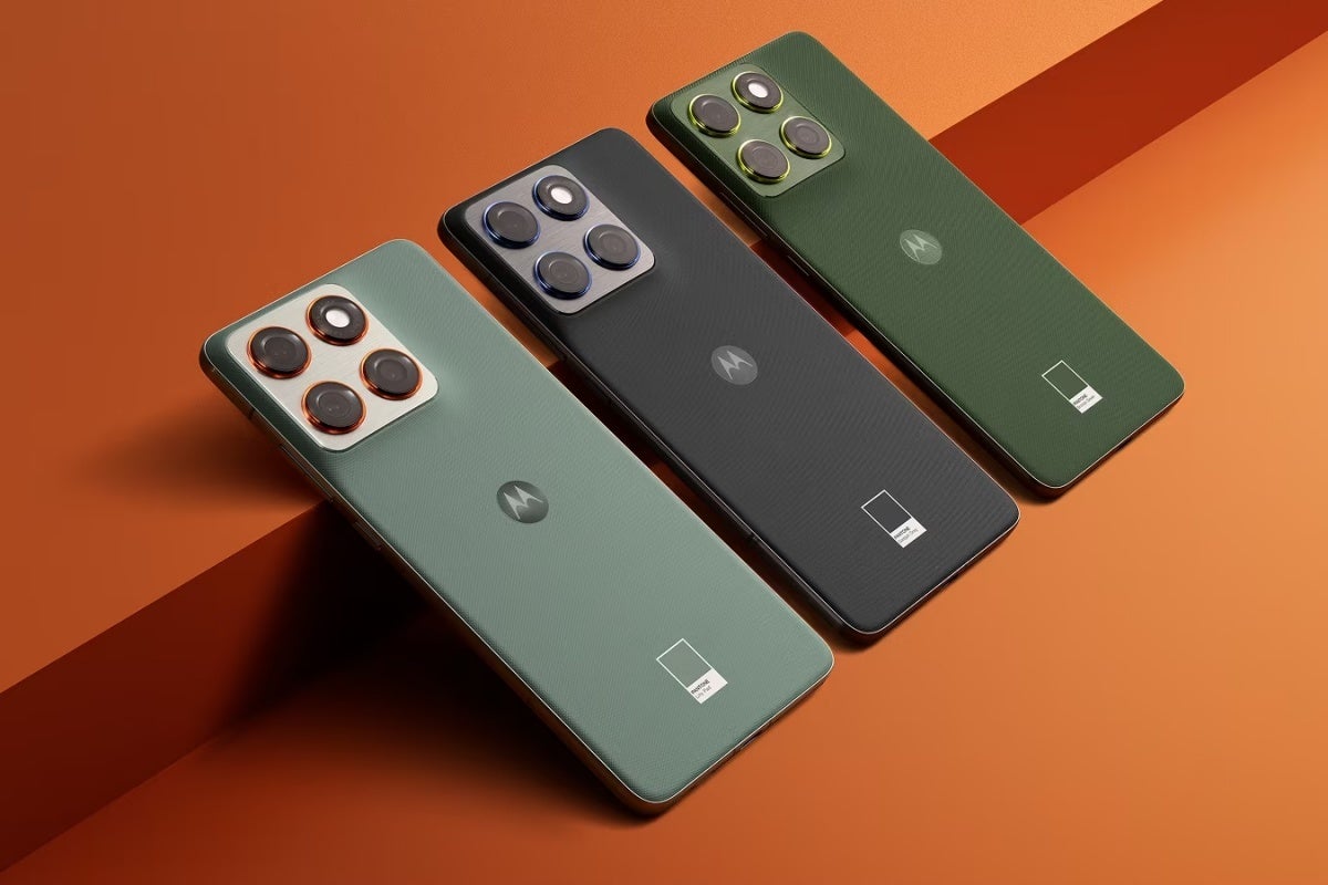 Motorola Edge 70 in three colors