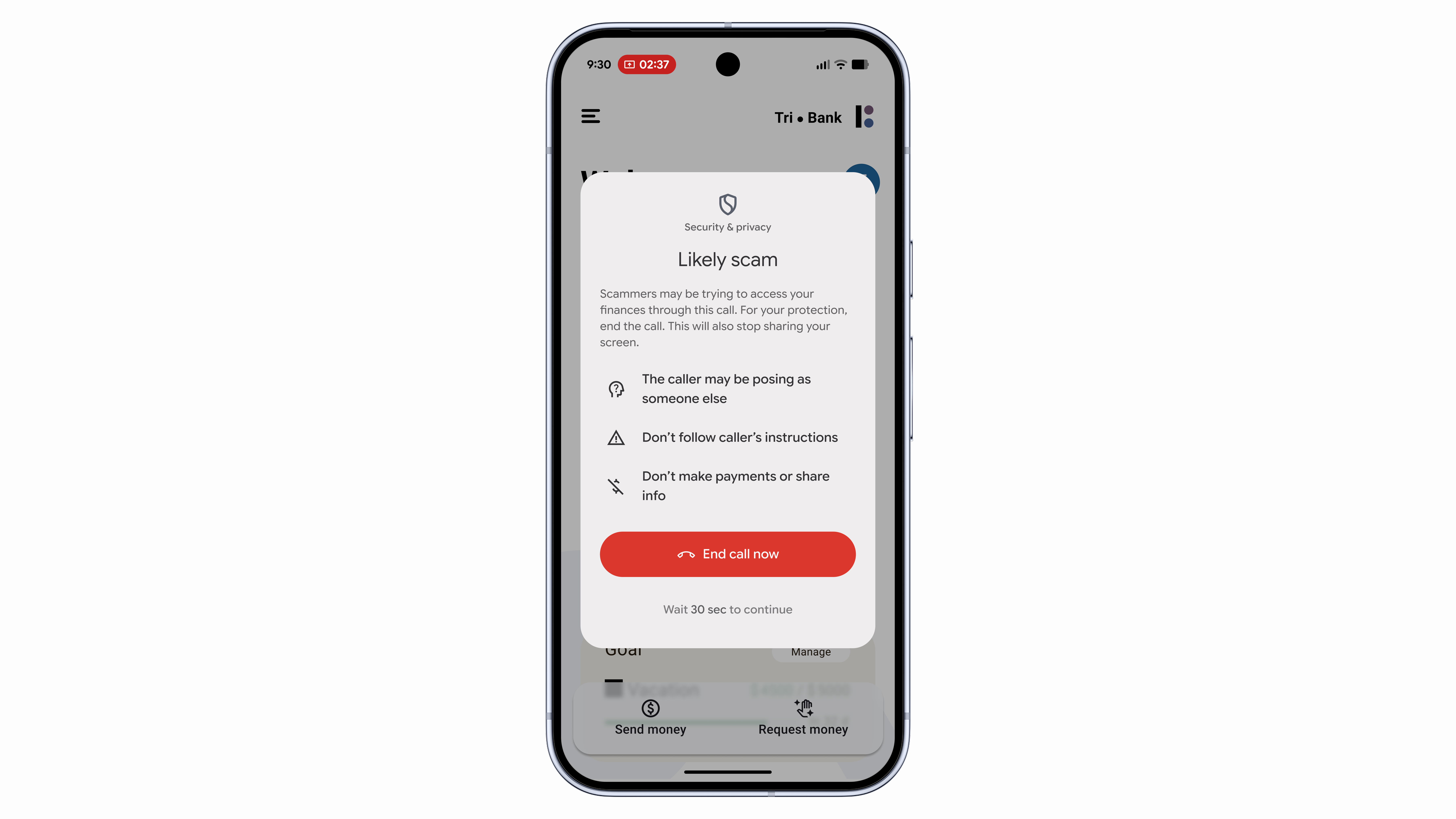 The warning pop up. | Image credit – Google - An Android feature that can save you from phone scams finally lands in the US