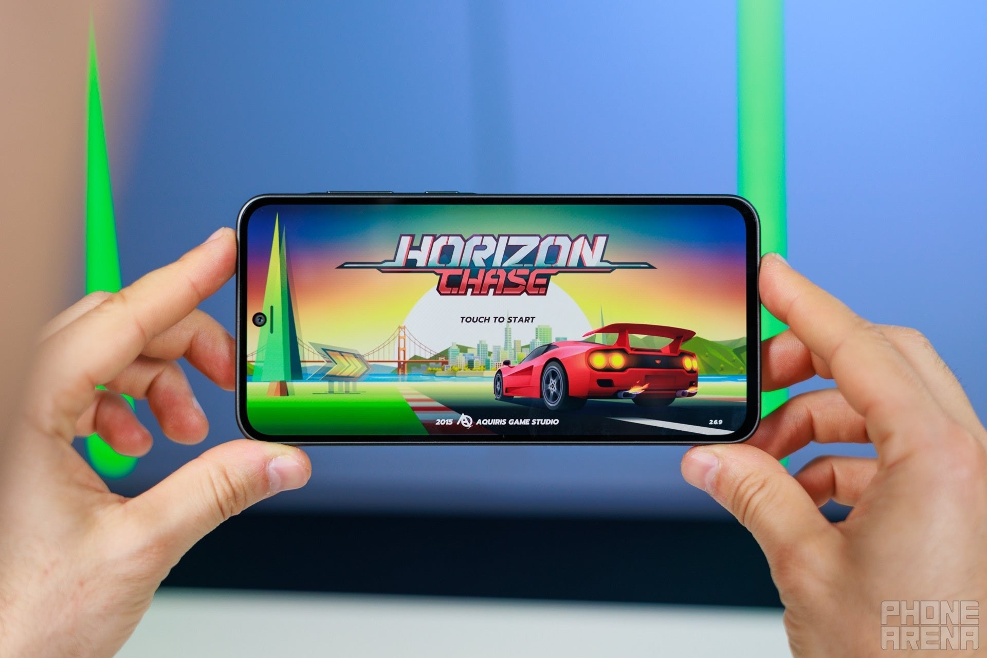 Samsung Galaxy A36 gaming test with Horizon Chase on display