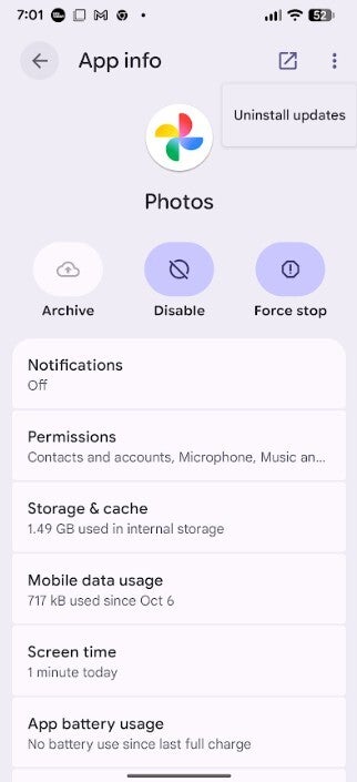 Screenshot of Google Photos Play Store listing.