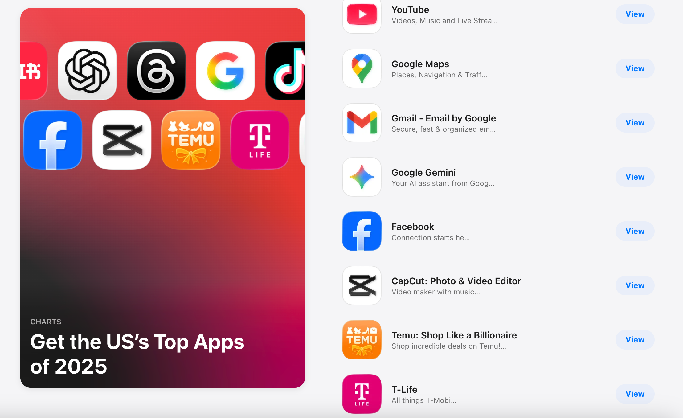 T-Mobile T-Life Apple App Store popular 2025