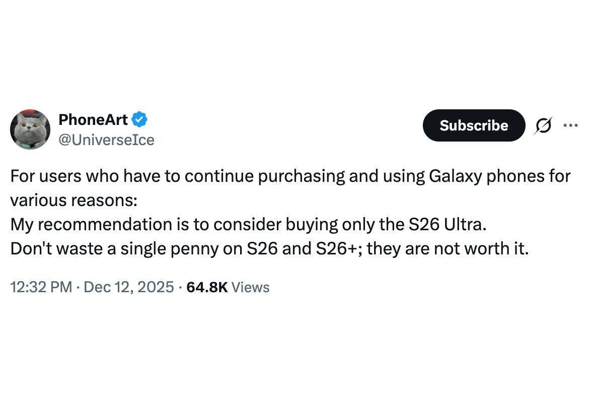 galaxy s26 series disappoint